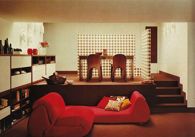 apartamento moderno rojo dos niveles moderno 