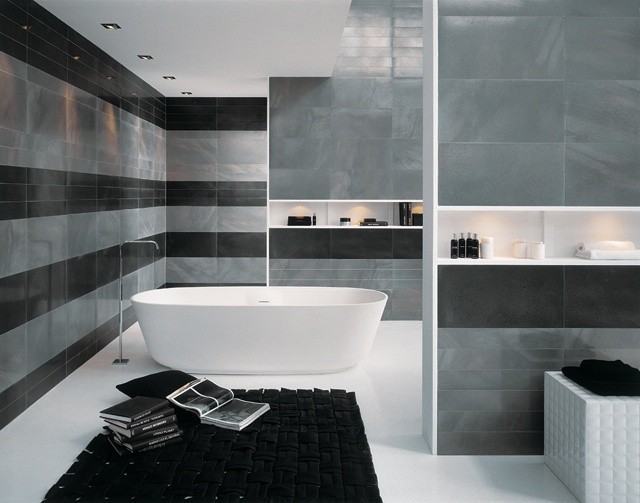 azulejos para baños moderno bañera lamparas 