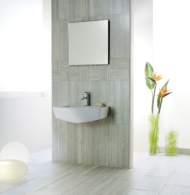 azulejos para baños paredes ceramica espejo plantas