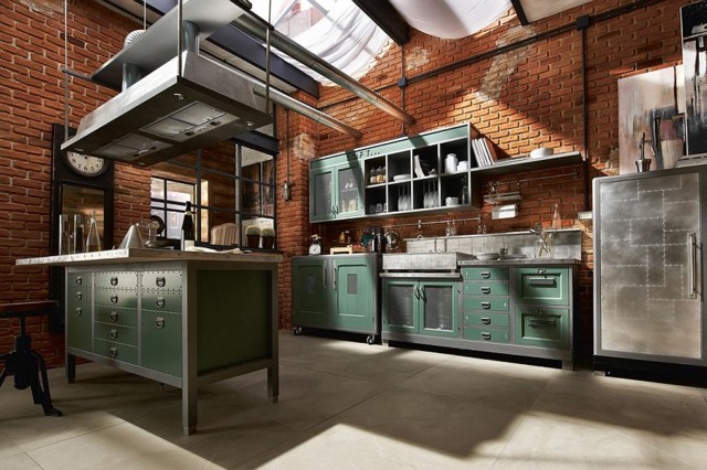 Cocinas vintage para las personas modernas Cocina de isla creativo Metal