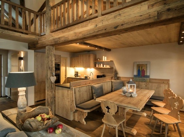 Muebles de comedor en el salón para las cenas especiales Imagenes de living comedor rusticos