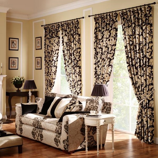 Cortinas para salón: crea un ambiente ameno en tu hogar Salones en blanco negro y rojo
