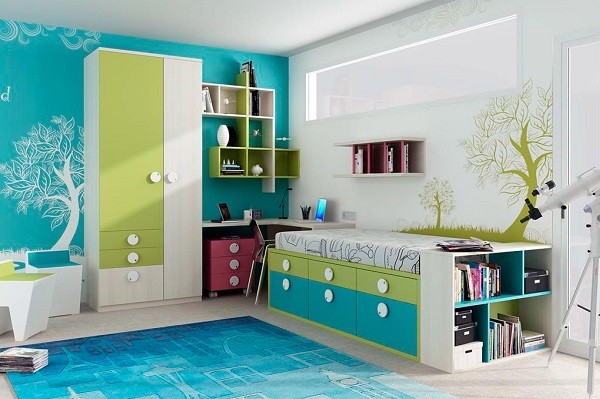 Muebles juveniles para dormitorios de adolescentes Pintura habitación para jóvenes