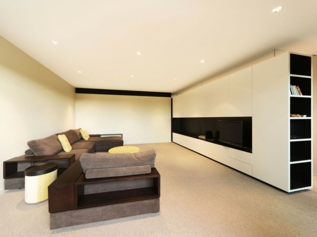 decoración de interiores sutil muebles marron paredes 