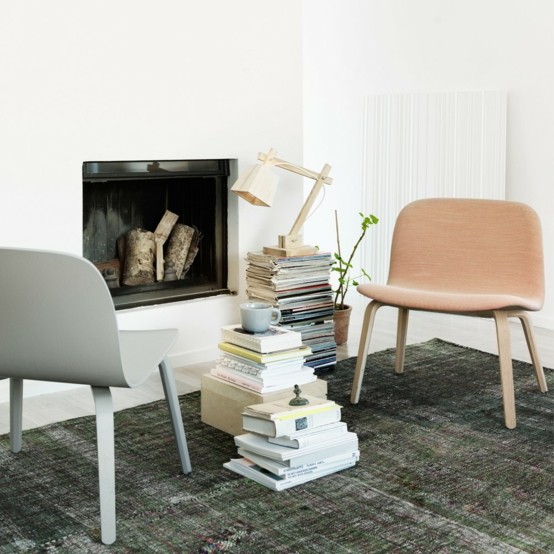 madera lampara lectura salon