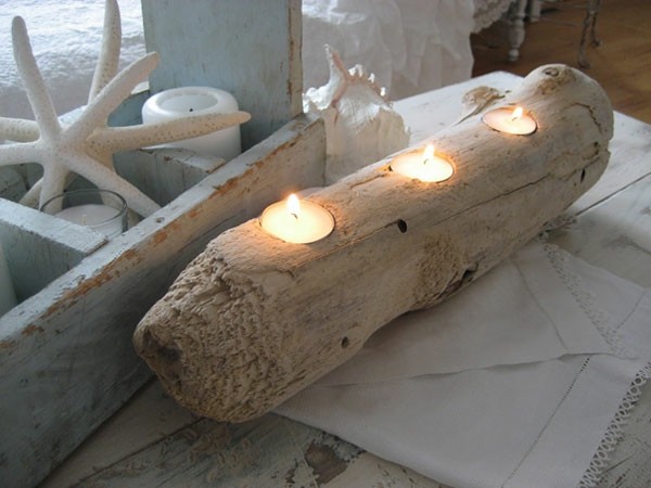 Maderas flotantes como adornos para el hogar Decoracion contemporanea con mesas tronco