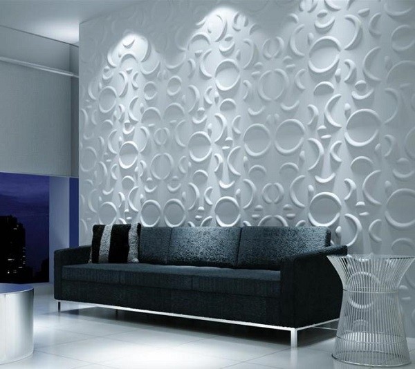 moderna pared blanca relieves lunas