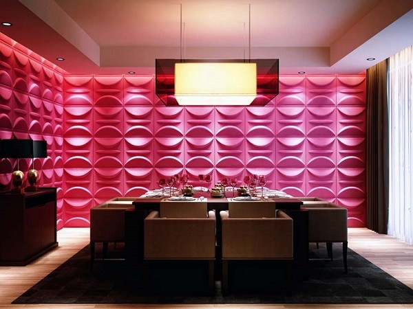 pared rosa relieves comedor labios