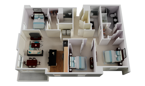Planos de casas y apartamentos en 3 dimensiones