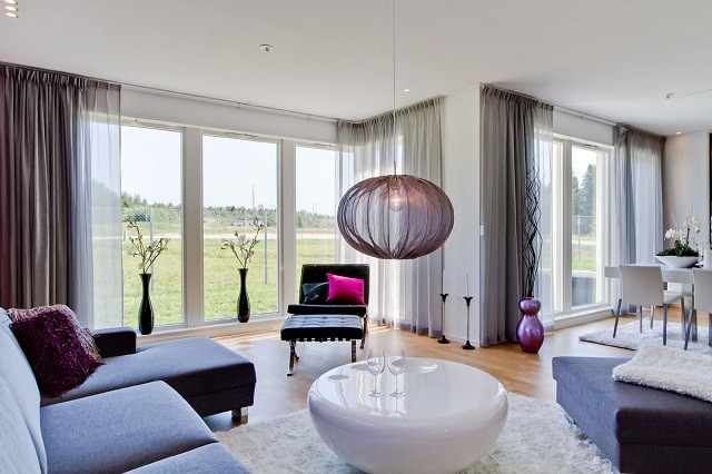 Salón moderno: tendencias originales para 2015 Cortinas para living comedor