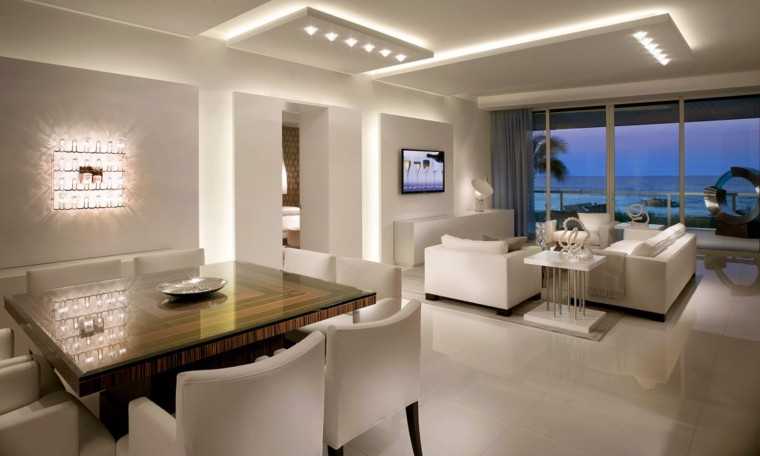 Iluminación led 75 ideas increÃbles para el hogar. Lamparas led comedor