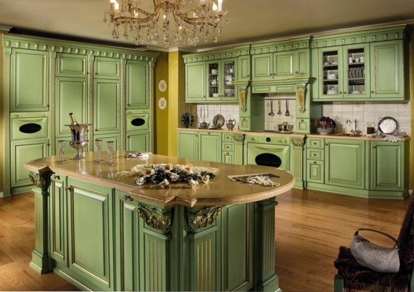 Cocinas con isla multifuncional para todos los estilos Estilos de gabinetes cocina colonial