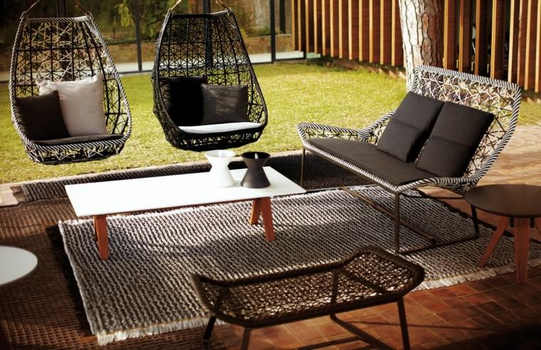 muebles de jardín alfombra sillas huevo diseño