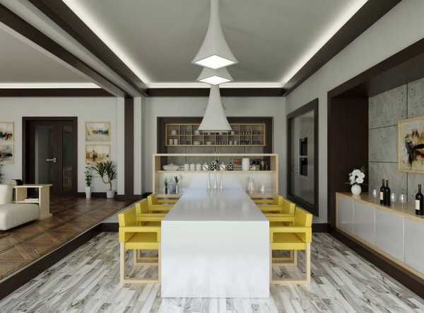 Mesas de cocina o comedor de diseño moderno Sillas y mesas de madera blanco