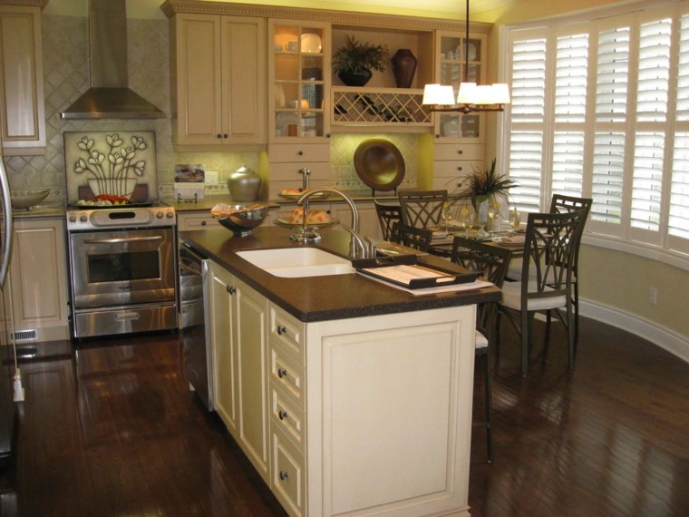 Blanco y madera cincuenta ideas para decorar tu cocina Como adornar mostradores de cocina
