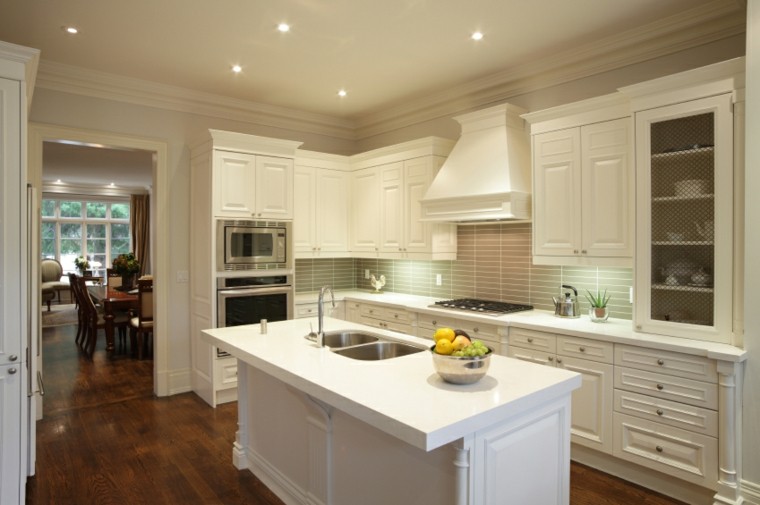 Cocinas blancas con muebles de madera muy modernas Cocinas integrales de madera pequeñas