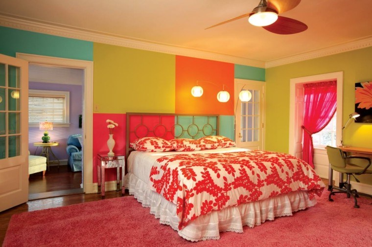 Combinaciones de colores para las paredes del dormitorio