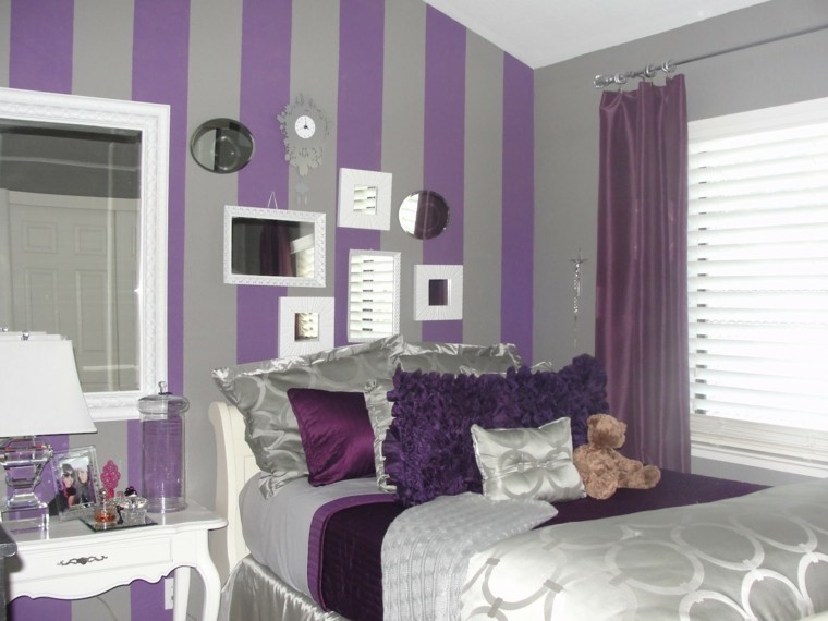 Combinaciones de colores para las paredes del dormitorio Dormitorios en rosa y lila