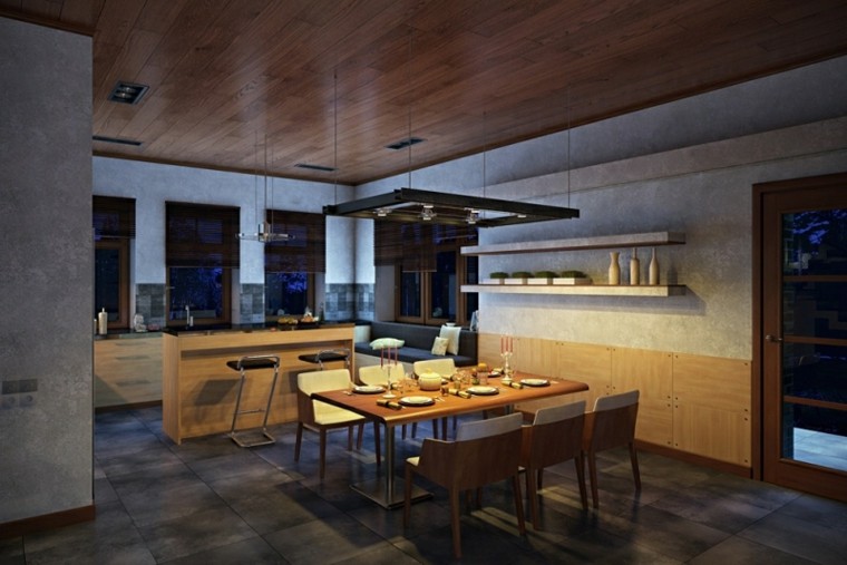 Interiores modernos 65 ideas para la decoración Imagenes cocina comedor