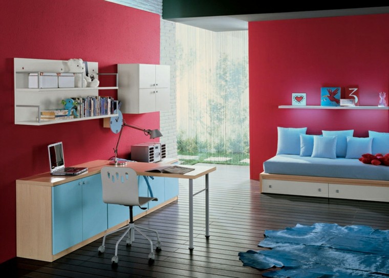Dormitorios juveniles: 100 ideas para tu adolescente Habitaciones azules