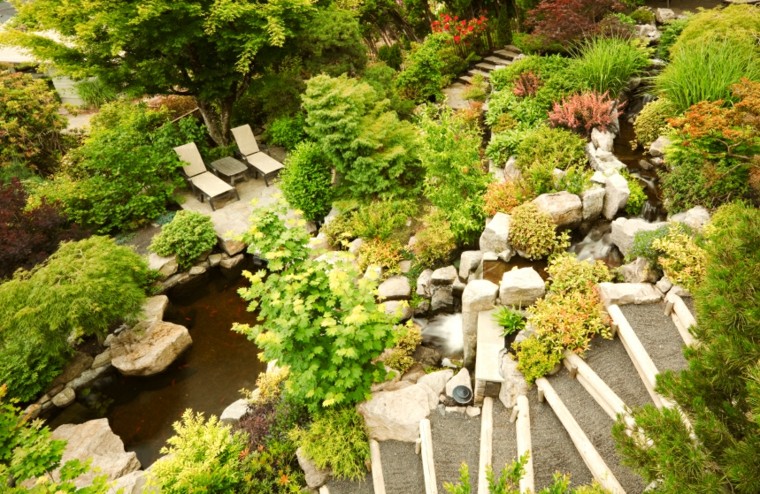 Diseño de jardines: jardines verticales, chimeneas, piscinas Diseño Tropical Jardín
