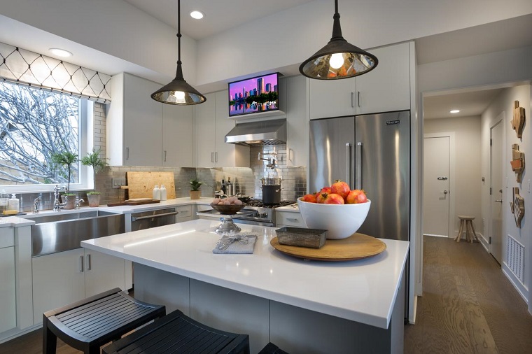 Lámparas de techo ideas modernas para el interior Lamparas para living comedor modernas