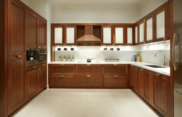 Blanco y madera cincuenta ideas para decorar tu cocina Imagenes de cocinas integrales de concreto con madera