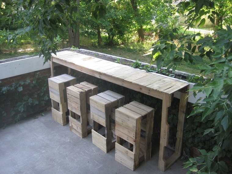 Muebles hechos con palets 100 ideas para el hogar. Creativo banqueta Altas