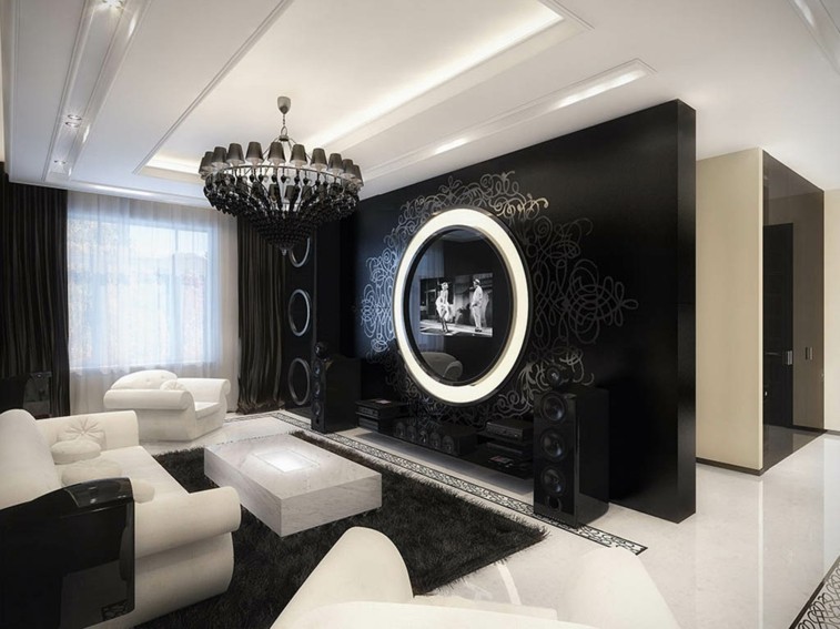 Decorar salas de estar en blanco y negro, ¿se atreve?