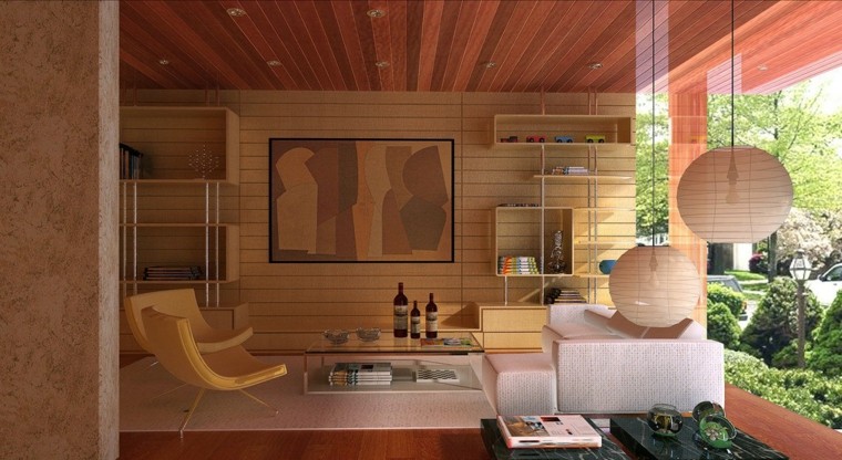 Techos de madera cincuenta ideas modernas Salas rusticas de madera