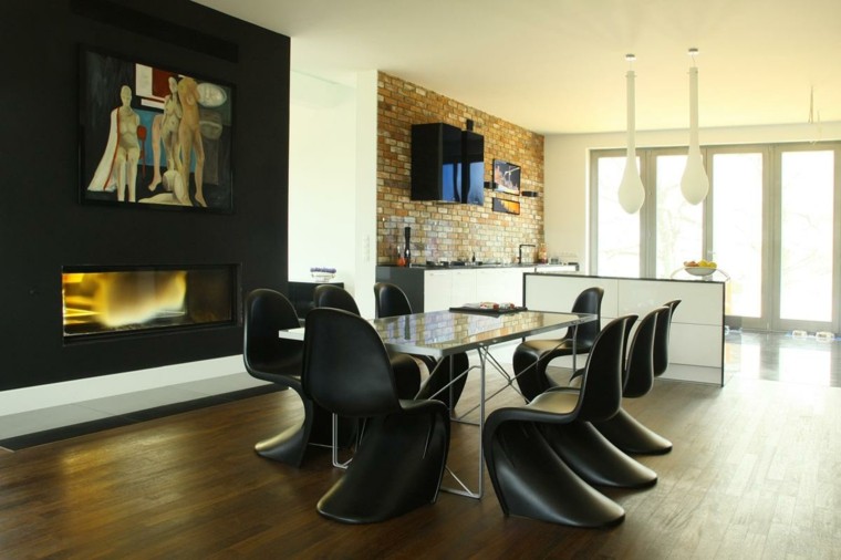 Sillas de comedor modernas cincuenta ideas geniales Silla sslon acero plastico mofernas