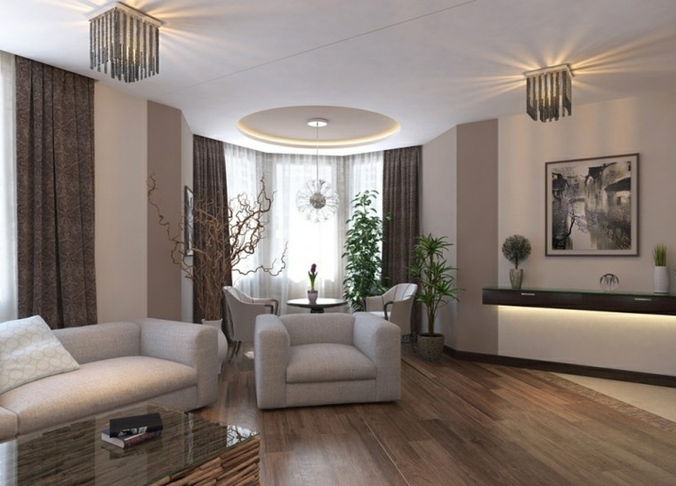 Interiores modernos 65 ideas para la decoración Lamparas para living comedor modernas