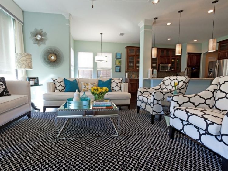 Muebles de salón colores de moda para el interior