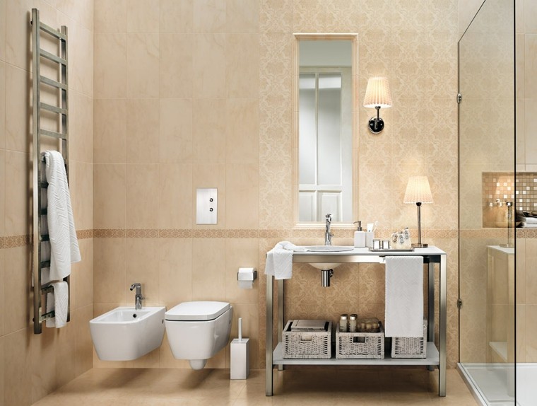 Azulejos para baños modernos cien ideas geniales Cenefas para azulejos baño