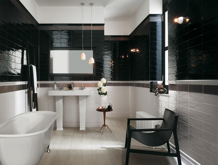 Baño verde con blanco ~ dikidu.com