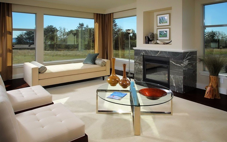 Chimeneas modernas en salones acogrdores y amenos Chimenea Falsas Ideas
