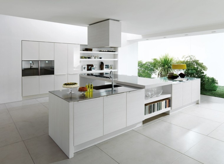Diseño de cocinas modernas 100 ejemplos geniales Cocinas blancas modernas