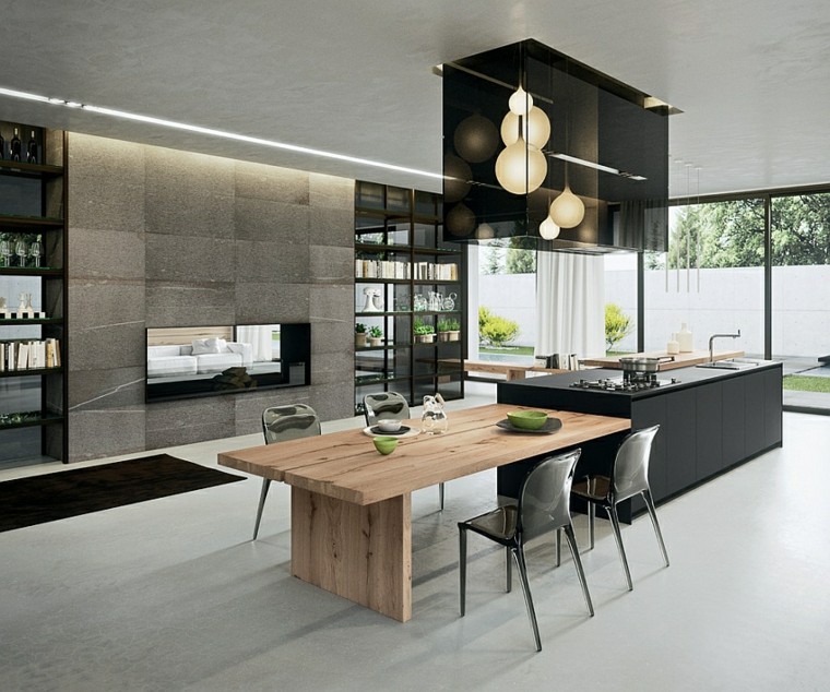 Diseño de cocinas modernas 100 ejemplos geniales Cocinas con tope de granito negro