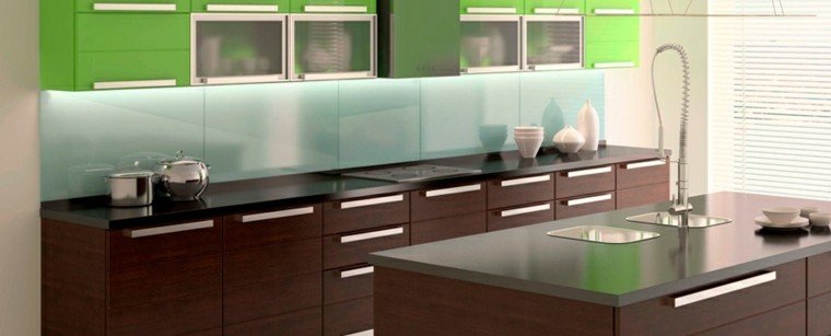 Encimeras de cocina granito, mármol, madera para elegir Cocinas rojas y verdes