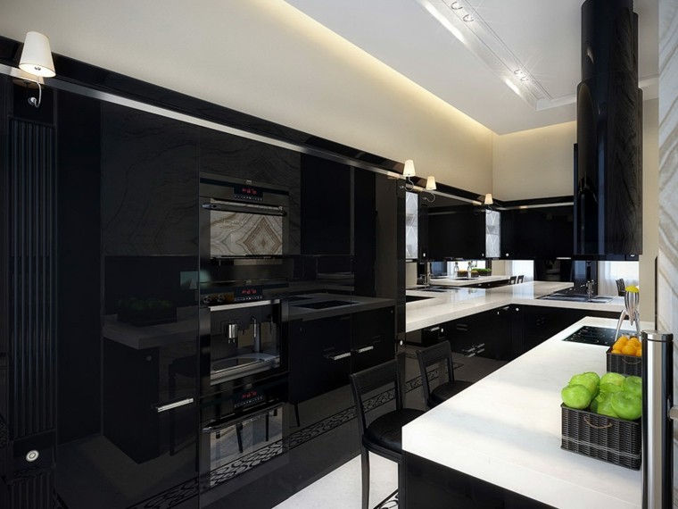 Diseño de cocinas modernas 100 ejemplos geniales Cocinas empotradas lineales pequeñas