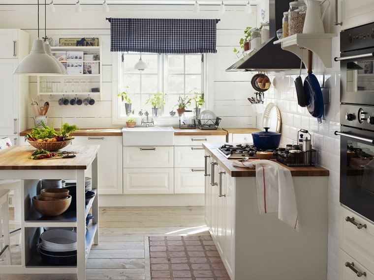 Cocinas estilo campestre 50 ideas motivantes a considerar. Modelos de cortinas de meson de cocina