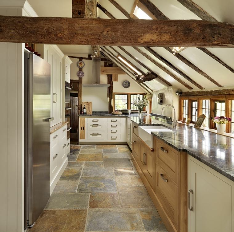 Cocinas estilo campestre 50 ideas motivantes a considerar. Cocinas alargadas