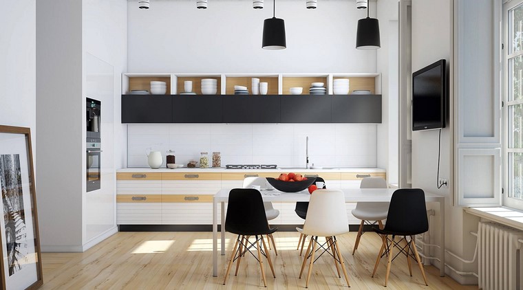 25 ideas de cocinas perfectas para los hombres modernos Mesa mueble cocina