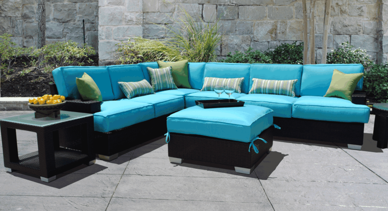 Sofas jardÃn acogedor y moderno con muebles preciosos Juegos de living modernos para espacios pequeños