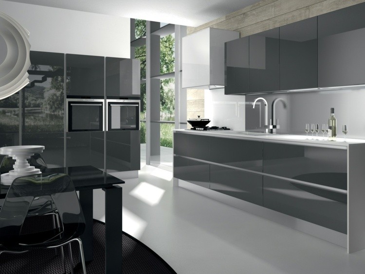 Color gris para ideas en la decoración de cocinas modernas. Imagenes de cocinas gris y blanca