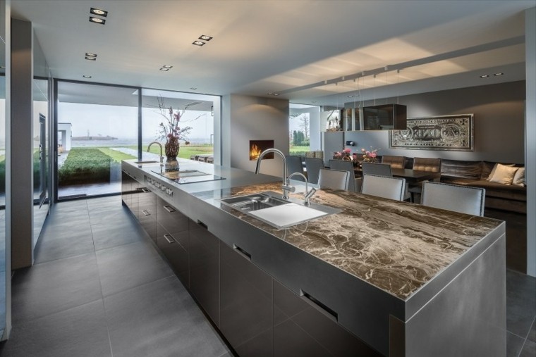 Distribucion, y planificación de la cocina, 75 ideas de diseño. Cocinas alargadas