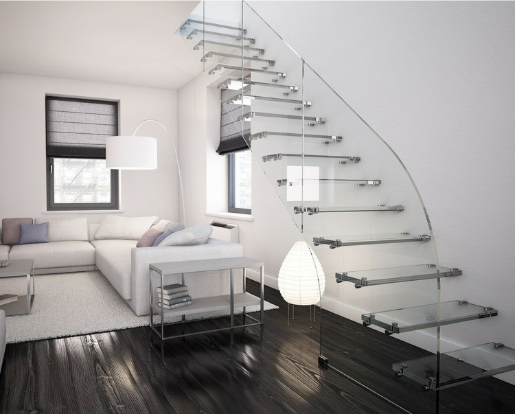 Escalera flotante 50 diseños que no te puedes perder. Acero diseño Escalera