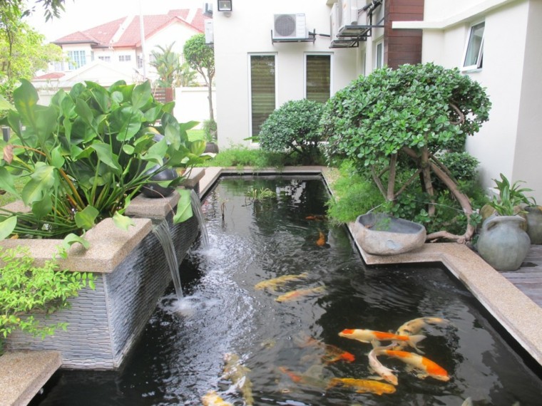 Cataratas y cascadas en el jardín - 75 ideas