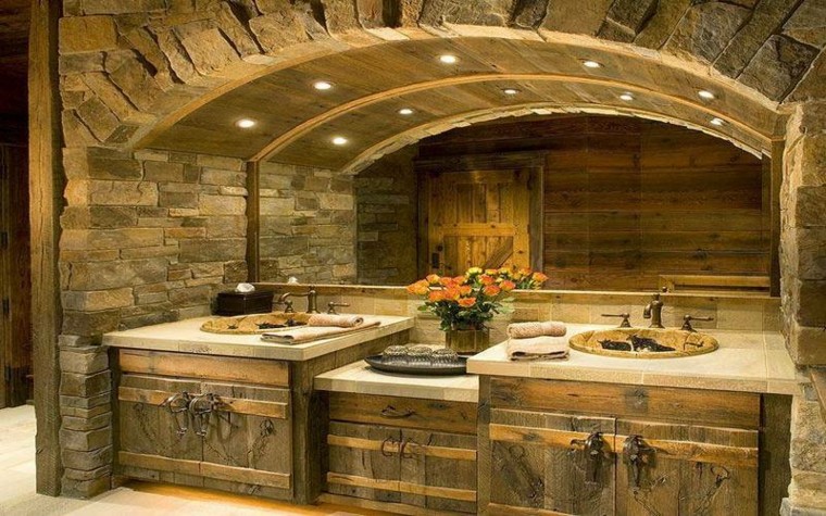Diseño baños rusticos y creatividad 50 ideas increÃbles. Creativo cabaña Interiores