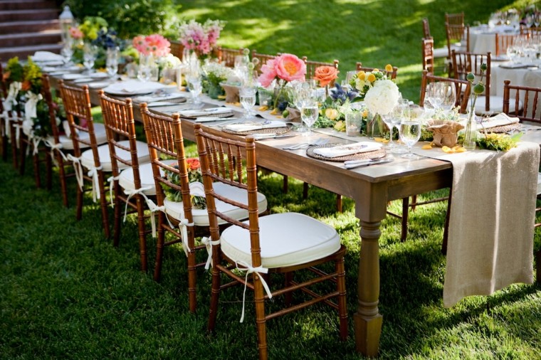 Mobiliario de jardÃn decoración preciosa para la mesa Sillas y mesas de madera blanco
